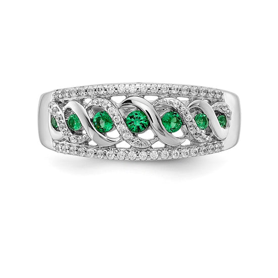 White Gold Diamond and Gemstone Fancy Twist Rings