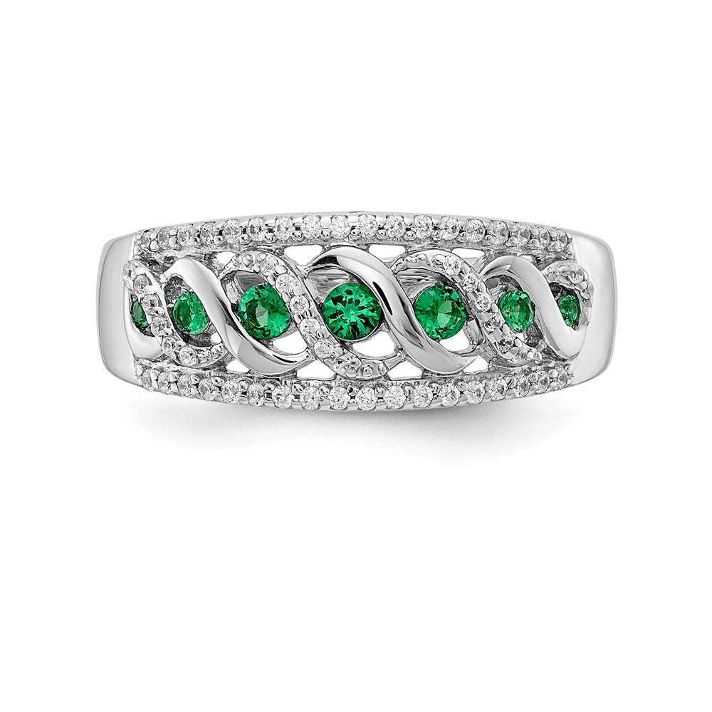 White Gold Diamond and Gemstone Fancy Twist Rings