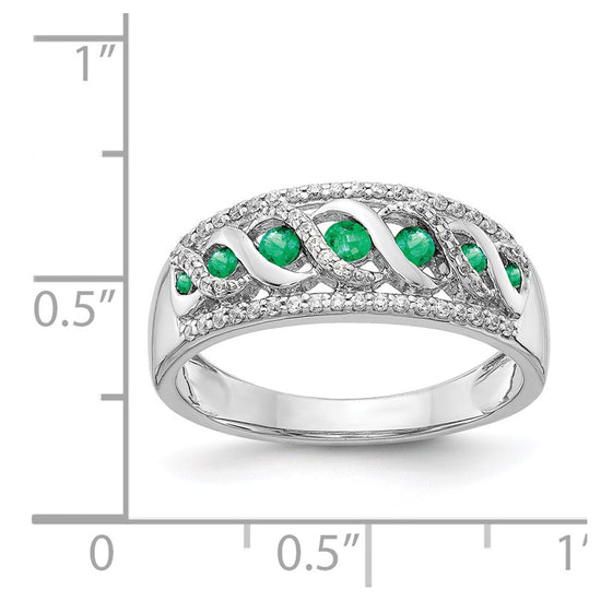 White Gold Diamond and Gemstone Fancy Twist Rings