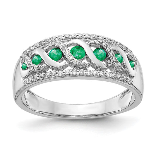 White Gold Diamond and Gemstone Fancy Twist Rings