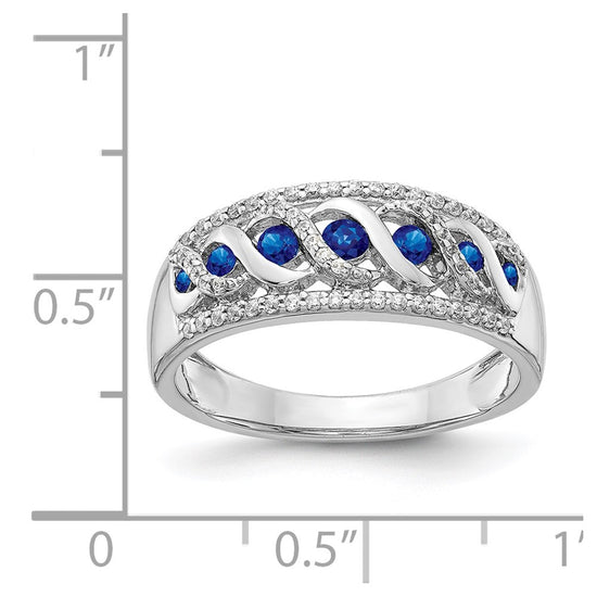 White Gold Diamond and Gemstone Fancy Twist Rings