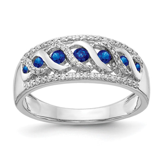 White Gold Diamond and Gemstone Fancy Twist Rings