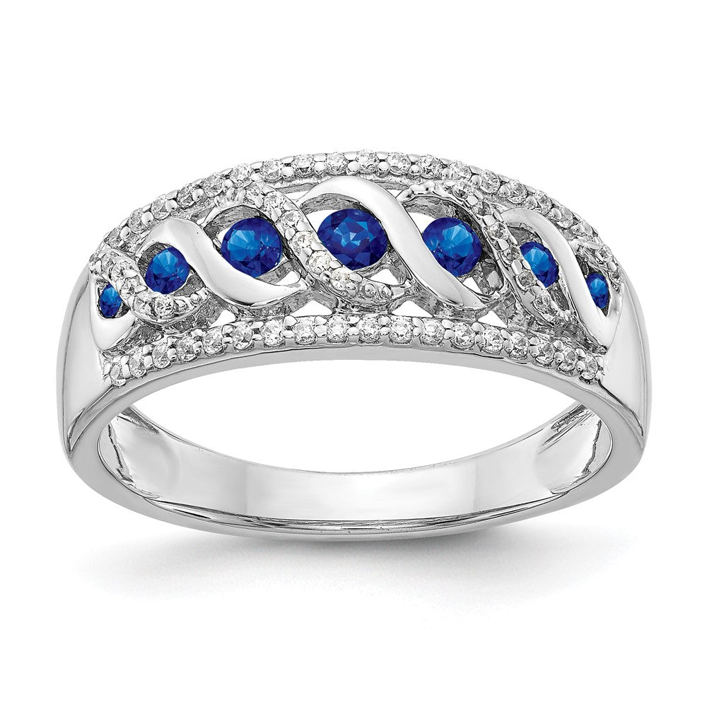 White Gold Diamond and Gemstone Fancy Twist Rings