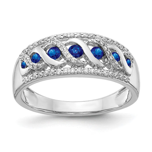 White Gold Diamond and Gemstone Fancy Twist Rings