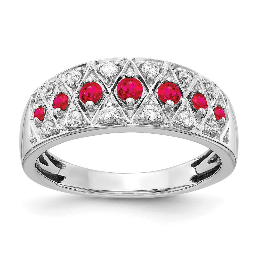 14k White Gold Diamond and Gemstone Fancy Rings