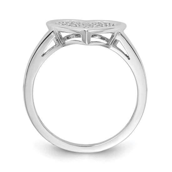 14k White Gold 1/4 carat Diamond Pave Heart Ring