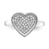 14k White Gold 1/4 carat Diamond Pave Heart Ring