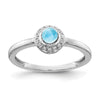 14k White Gold Diamond and Cabochon Gemstone Ring