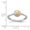 14k White Gold Diamond and Cabochon Gemstone Ring
