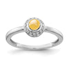 14k White Gold Diamond and Cabochon Gemstone Ring