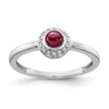 14k White Gold Diamond and Cabochon Gemstone Ring