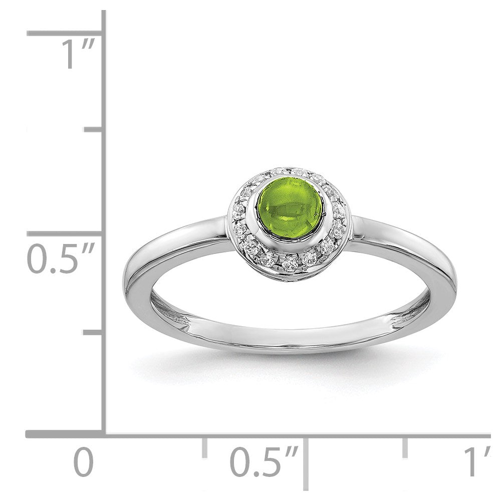 14k White Gold Diamond and Cabochon Gemstone Ring