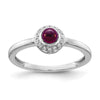 14k White Gold Diamond and Cabochon Gemstone Ring