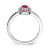 14k White Gold Diamond and Cabochon Gemstone Ring