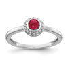 14k White Gold Diamond and Cabochon Gemstone Ring