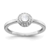 14k White Gold Diamond and Cabochon Gemstone Ring