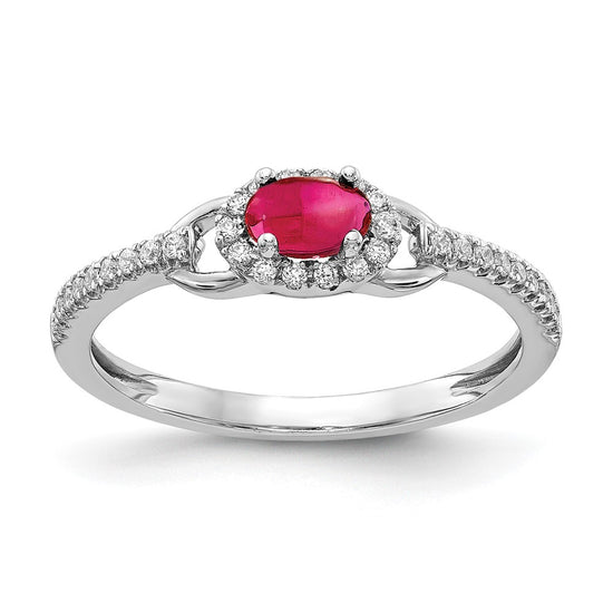 14k White Gold Diamond and Cabochon Gemstone Ring