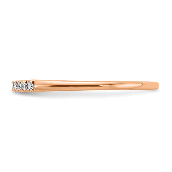 14k Rose Gold 1/10 carat Lab Grown Diamond VS/SI+ G+ Complete Wedding Band