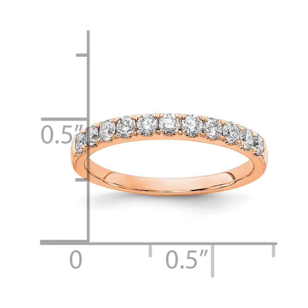 14k Rose Gold 1/2 carat Lab Grown Diamond VS/SI+ G+ Complete Wedding Band