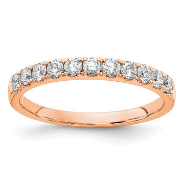 14k Rose Gold 1/2 carat Lab Grown Diamond VS/SI+ G+ Complete Wedding Band