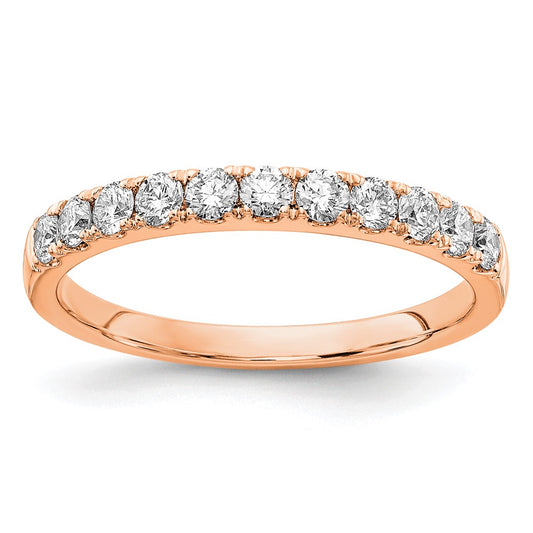 14k Rose Gold 1/2 carat Lab Grown Diamond VS/SI+ G+ Complete Wedding Band