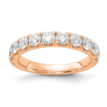 14k Rose Gold 1 1/2 carat Lab Grown Diamond VS/SI+ G+ Complete Wedding Band