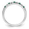 Alternating Created Gemstone/LG Diamond Wedding Bands