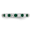 Alternating Created Gemstone/LG Diamond Wedding Bands