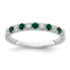 Alternating Created Gemstone/LG Diamond Wedding Bands