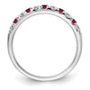 Alternating Created Gemstone/LG Diamond Wedding Bands