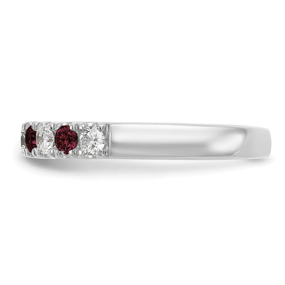 Alternating Created Gemstone/LG Diamond Wedding Bands