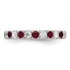 Alternating Created Gemstone/LG Diamond Wedding Bands