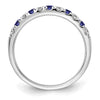 Alternating Created Gemstone/LG Diamond Wedding Bands