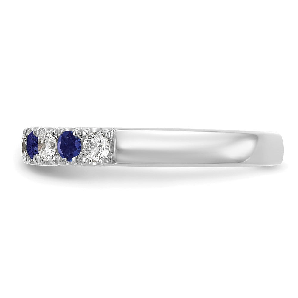 Alternating Created Gemstone/LG Diamond Wedding Bands