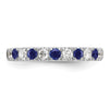 Alternating Created Gemstone/LG Diamond Wedding Bands