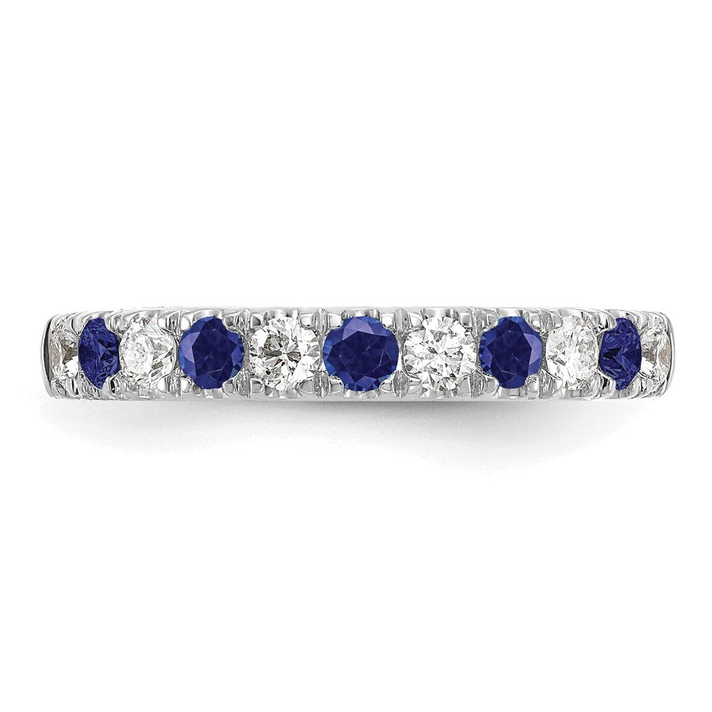 Alternating Created Gemstone/LG Diamond Wedding Bands