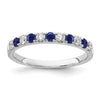 Alternating Created Gemstone/LG Diamond Wedding Bands