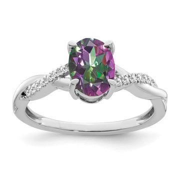 Oval Gemstone & Diamond Rings