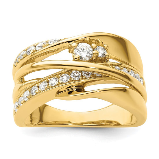 14k 5/8 carat Diamond Fancy Woven Ring