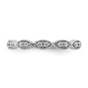 14k White Gold 3mm 1/6 carat Diamond Fancy Band
