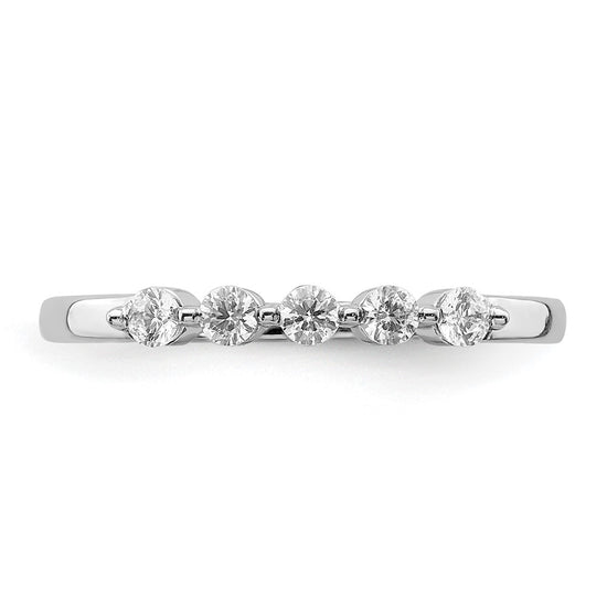 14k White Gold 3mm 5-stone 1/4 carat Diamond Band