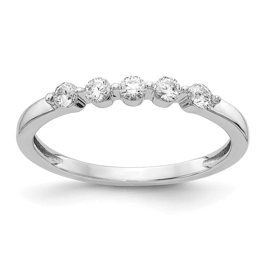 14k White Gold 3mm 5-stone 1/4 carat Diamond Band