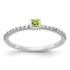14k White Gold Diamond and Princess Gemstone Ring