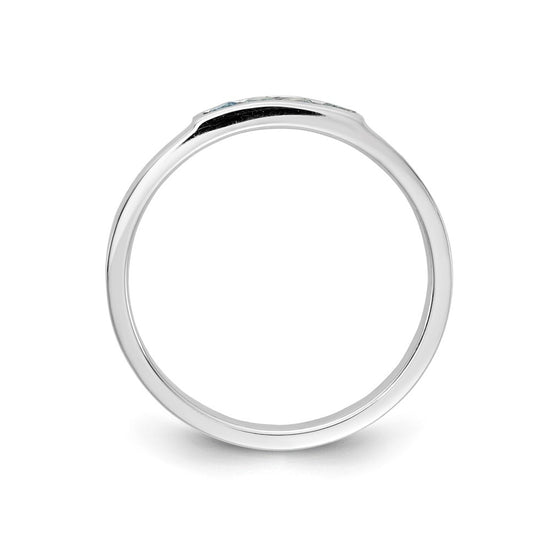 14k White Gold 4-stone Gemstone Bands