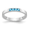 14k White Gold 4-stone Gemstone Bands