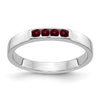14k White Gold 4-stone Gemstone Bands