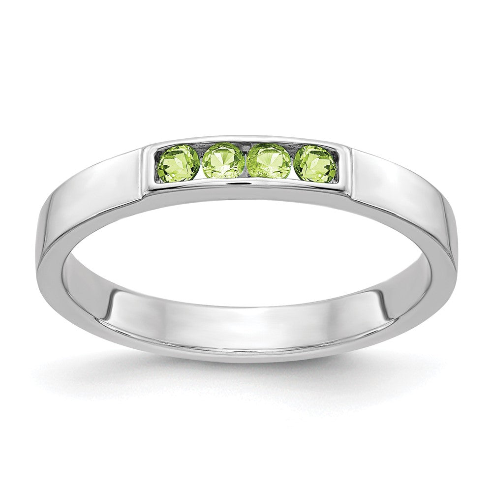 14k White Gold 4-stone Gemstone Bands