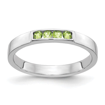 14k White Gold 4-stone Gemstone Bands
