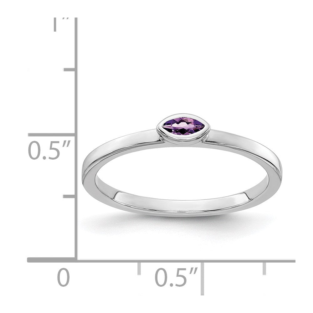 Bezel-set Marquise Gemstone Ring