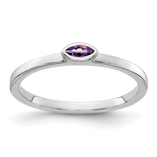 Bezel-set Marquise Gemstone Ring